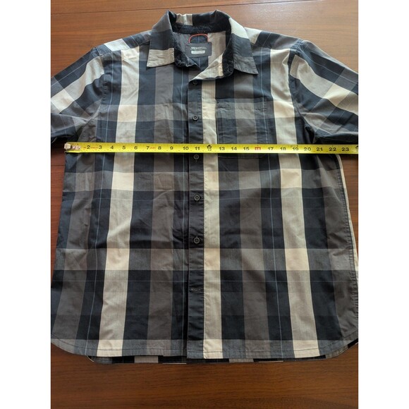 Merrell Shirt Mens Large Plaid Fall Outdoor Hiking Short Sleeve Button Up - Picture 5 of 6